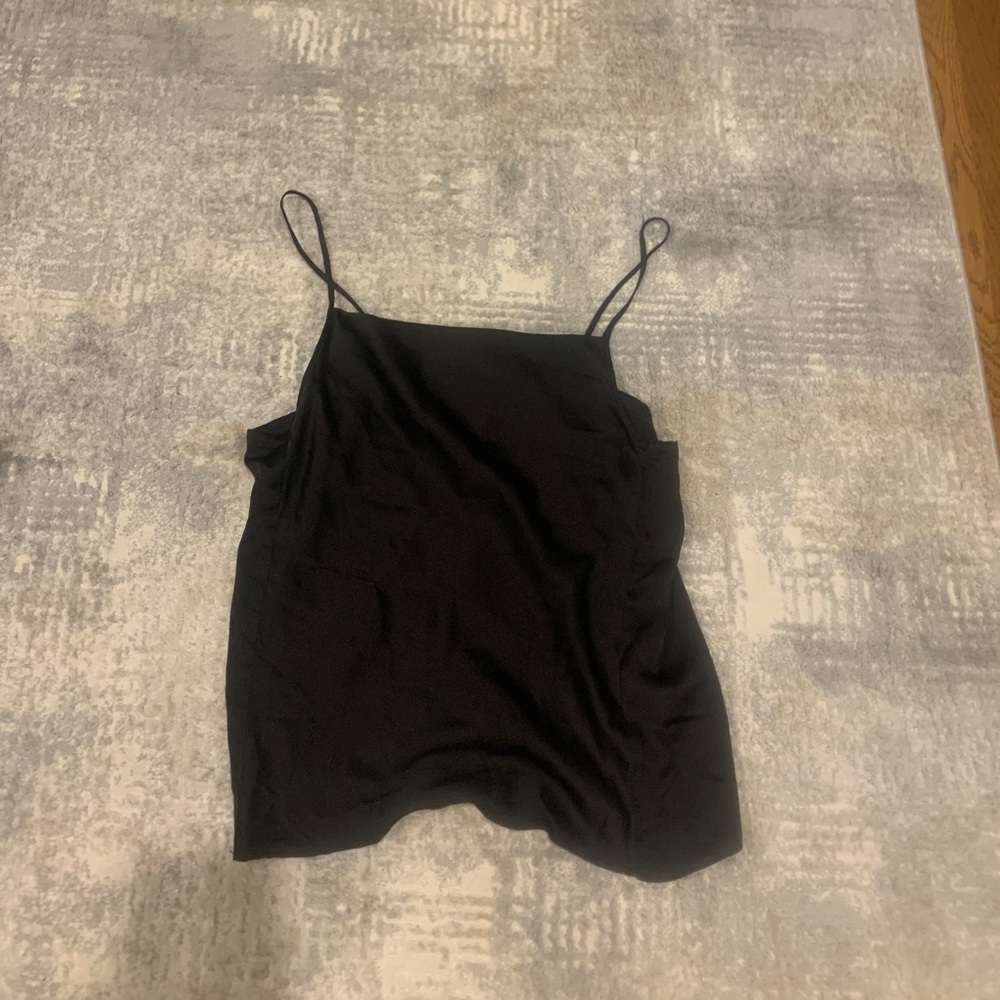 Women’s black satin blouse